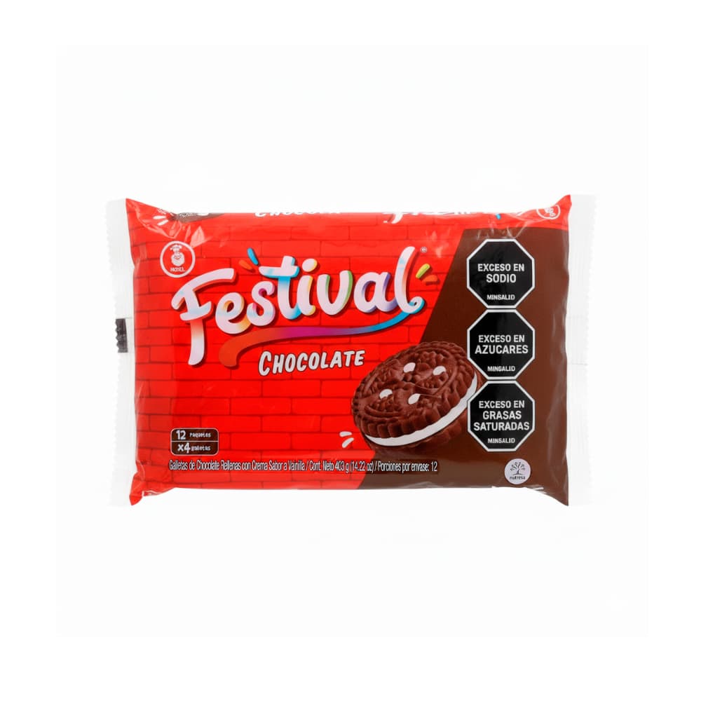 Galletas dulces de chocolate rellenas con crema sabor a vainilla Festival (403 g / 14.2 oz) - Imagen 1
