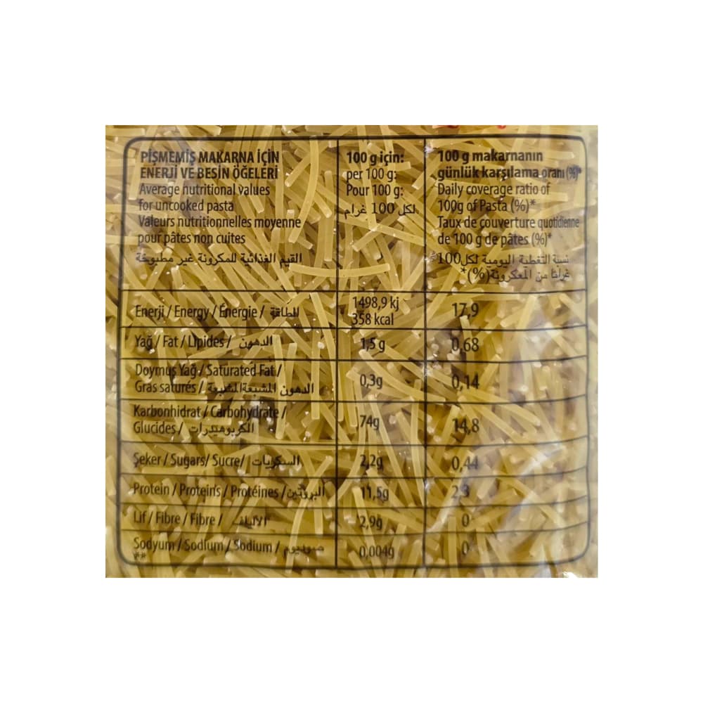 Macarrones tipo fideo oba Eva (500 g / 1.10 lb) - Miniatura 2