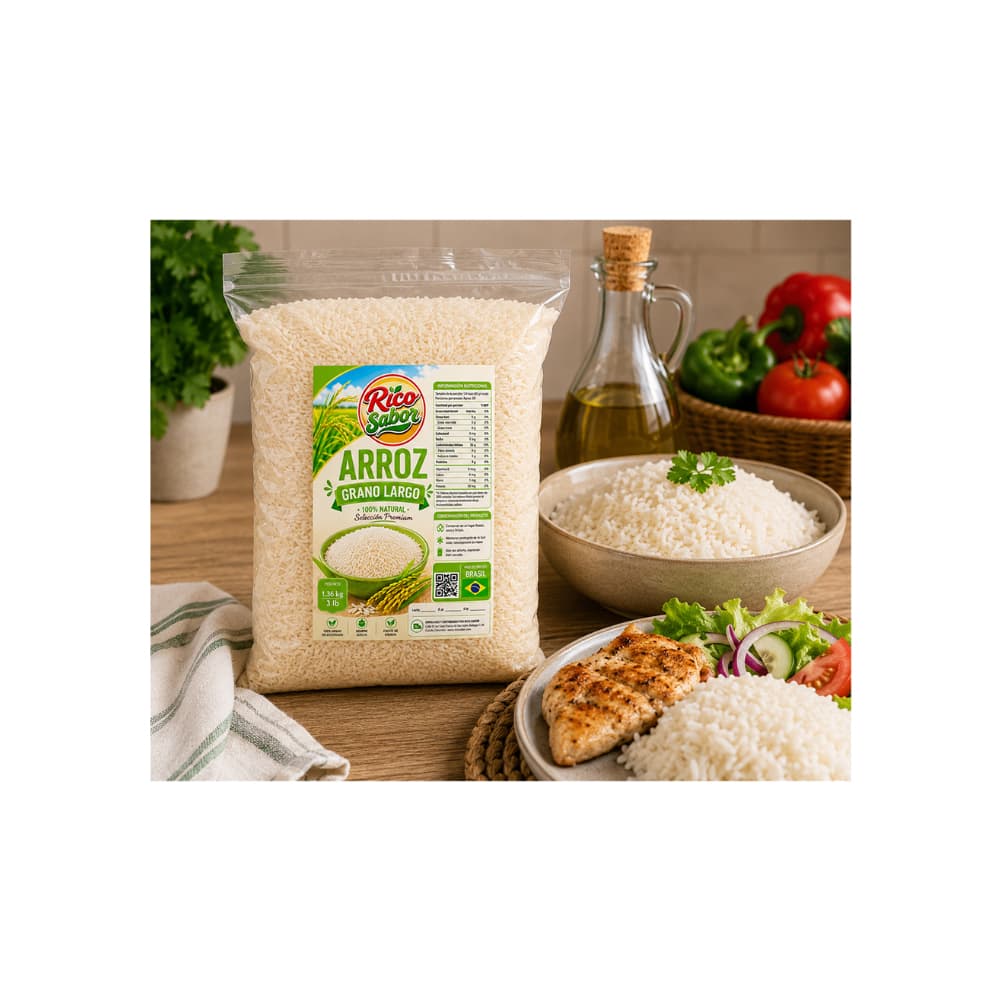 Arroz grano largo Rico Sabor (1.36 kg / 3 lb) - Miniatura 3