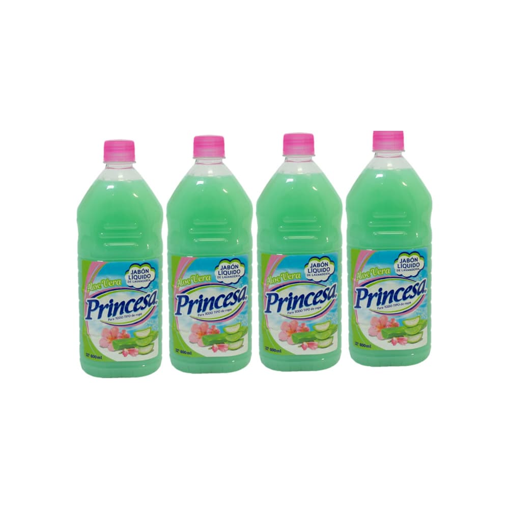 Jabón liquido aloe vera Princesa (4 x 800 ml) - Imagen 1