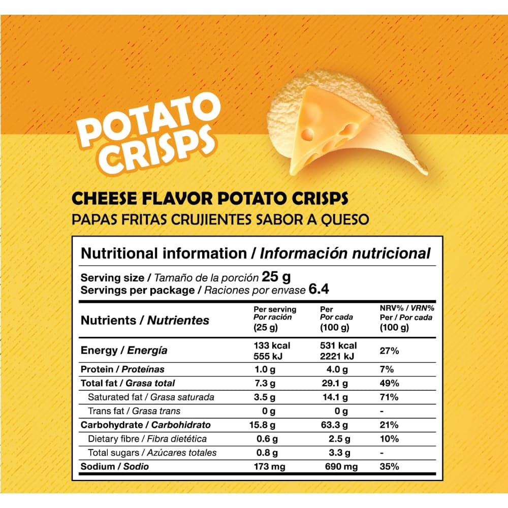 Papas fritas crujientes sabor a queso YEYA (160 g / 5.64 oz) - Miniatura 3
