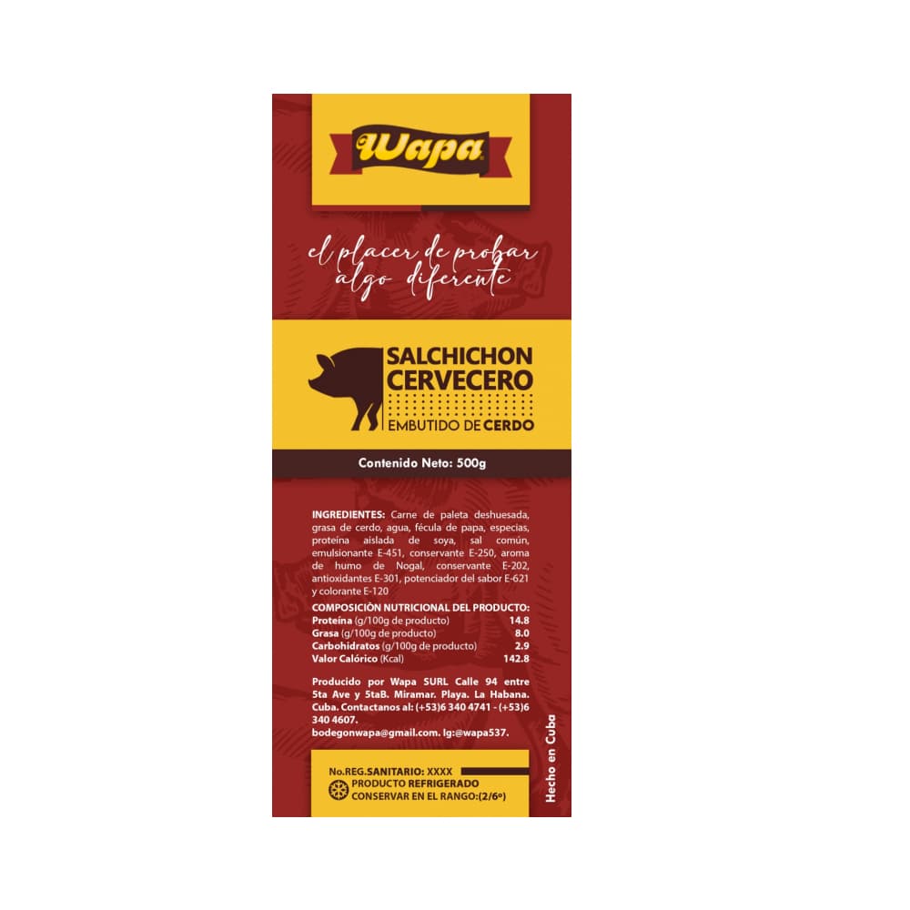 Salchichón cervecero lasqueado Wapa (500 g / 1.1 lb) - Miniatura 2