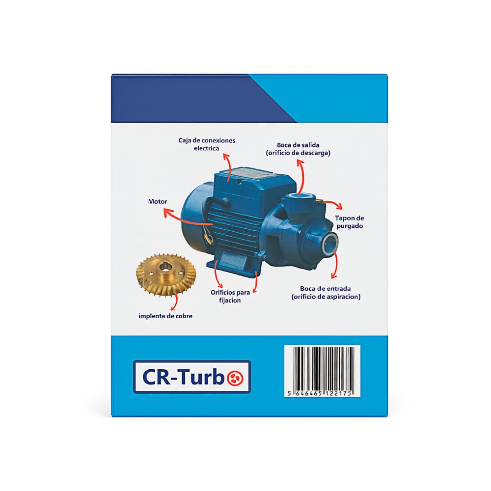 Bomba de agua periférica de 1/2 HP CR - Turbo TR - 60 - Miniatura 4