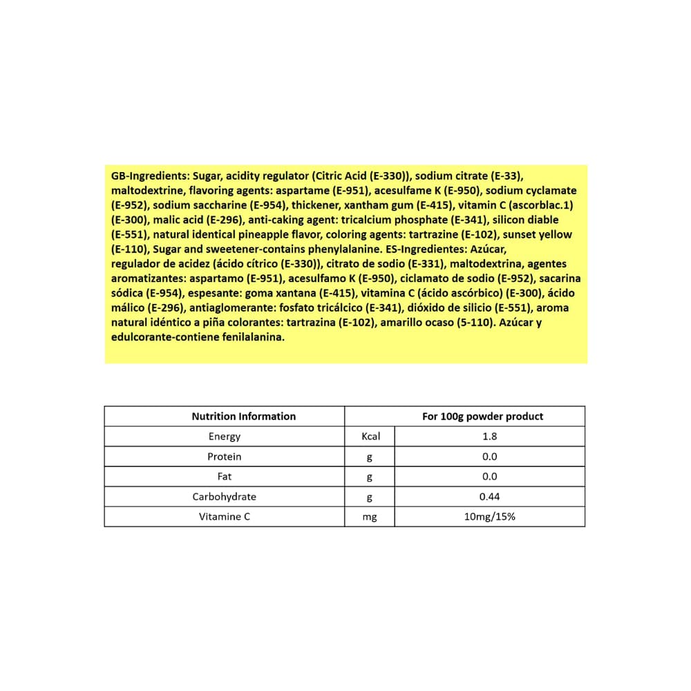 Refresco instantáneo sabor piña Tutti Frutti Ada (24 x 6 g) - Miniatura 3