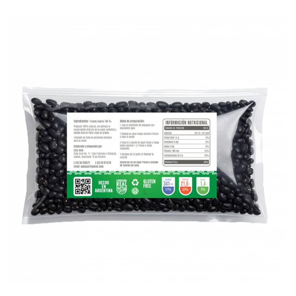 Frijoles negros Cosecha Real (10 x 500 g / 1.1 lb) - Miniatura 2