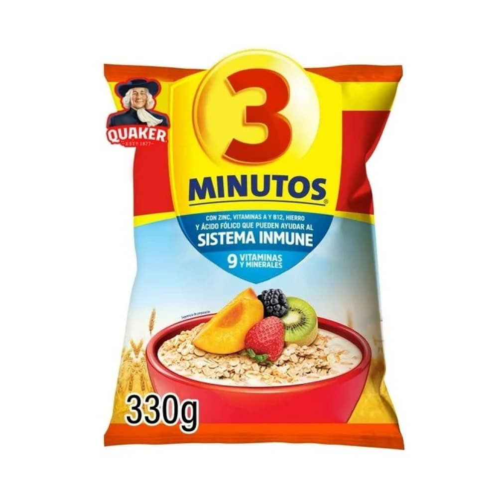 Avena fortificada 3Minutos Quaker (330 g / 11.64 oz) - Imagen 1