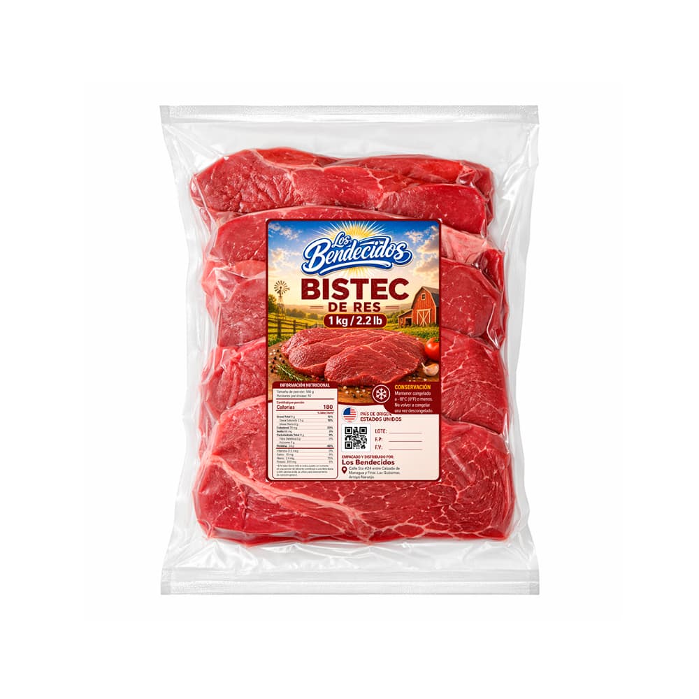 Bistec de res Los Bendecidos (1 kg / 2.2 lb) - Miniatura 1