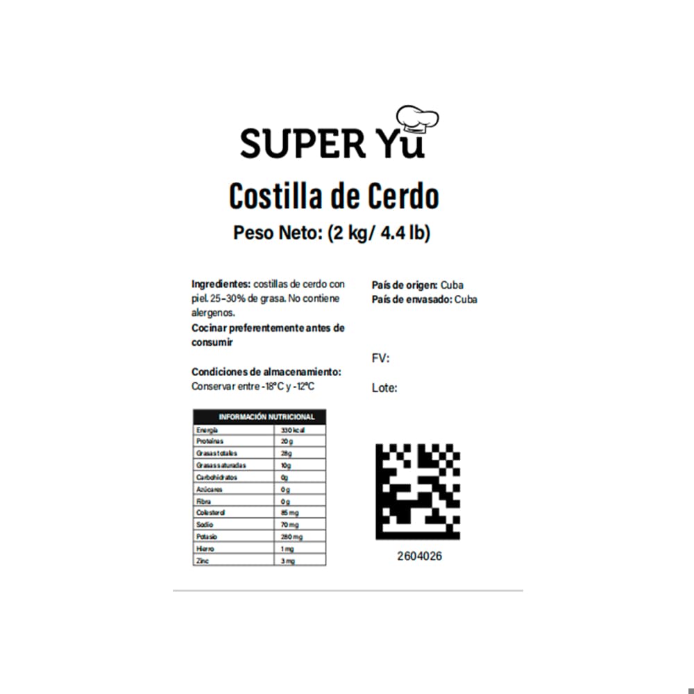 Costilla de cerdo Super Yu (2 kg / 4.4 lb) - Miniatura 3