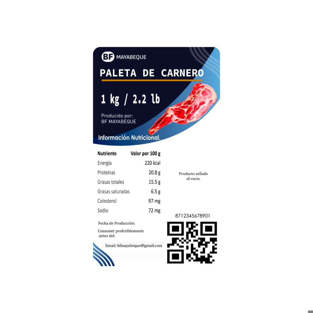 Paleta de carnero BF Mayabeque (1 kg / 2.2 lb) - Miniatura 4