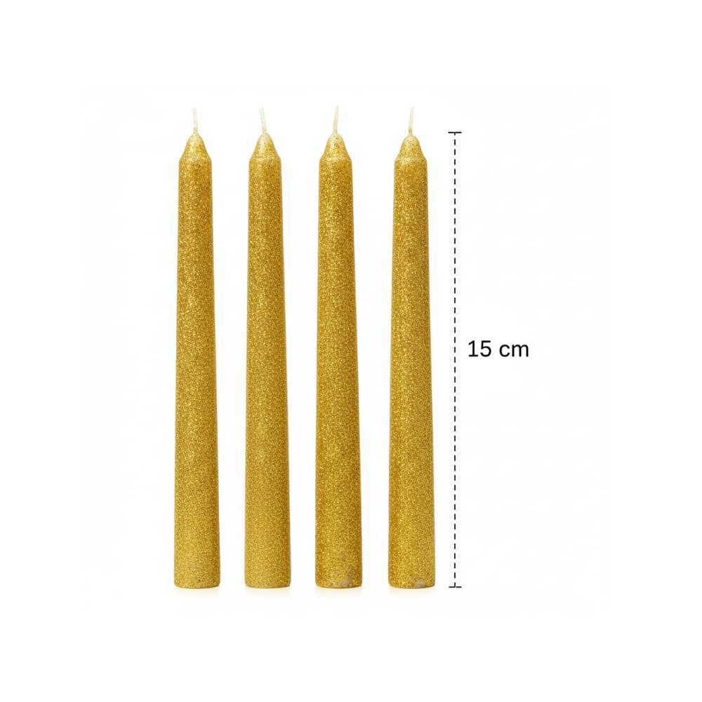 Set de 3 velas lisas color oro 15 cm Casa y Menaje - Miniatura 2