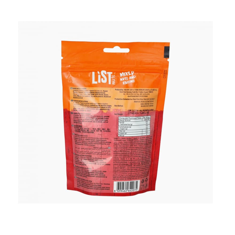 Nueces mixtas con pasas List Nuts (150 g / 5.29 oz) - Miniatura 2
