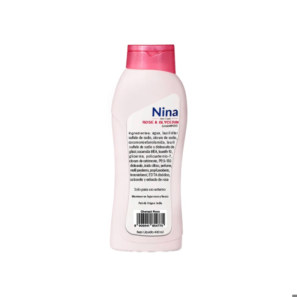 Champú con esencia de rosas y glicerina Nina (400 ml) - Miniatura 2