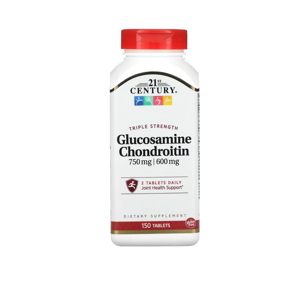 Triple potencia. Glucosamina 750 mg + condroitina 600 mg 21st Century (150 tabletas) - Imagen 1