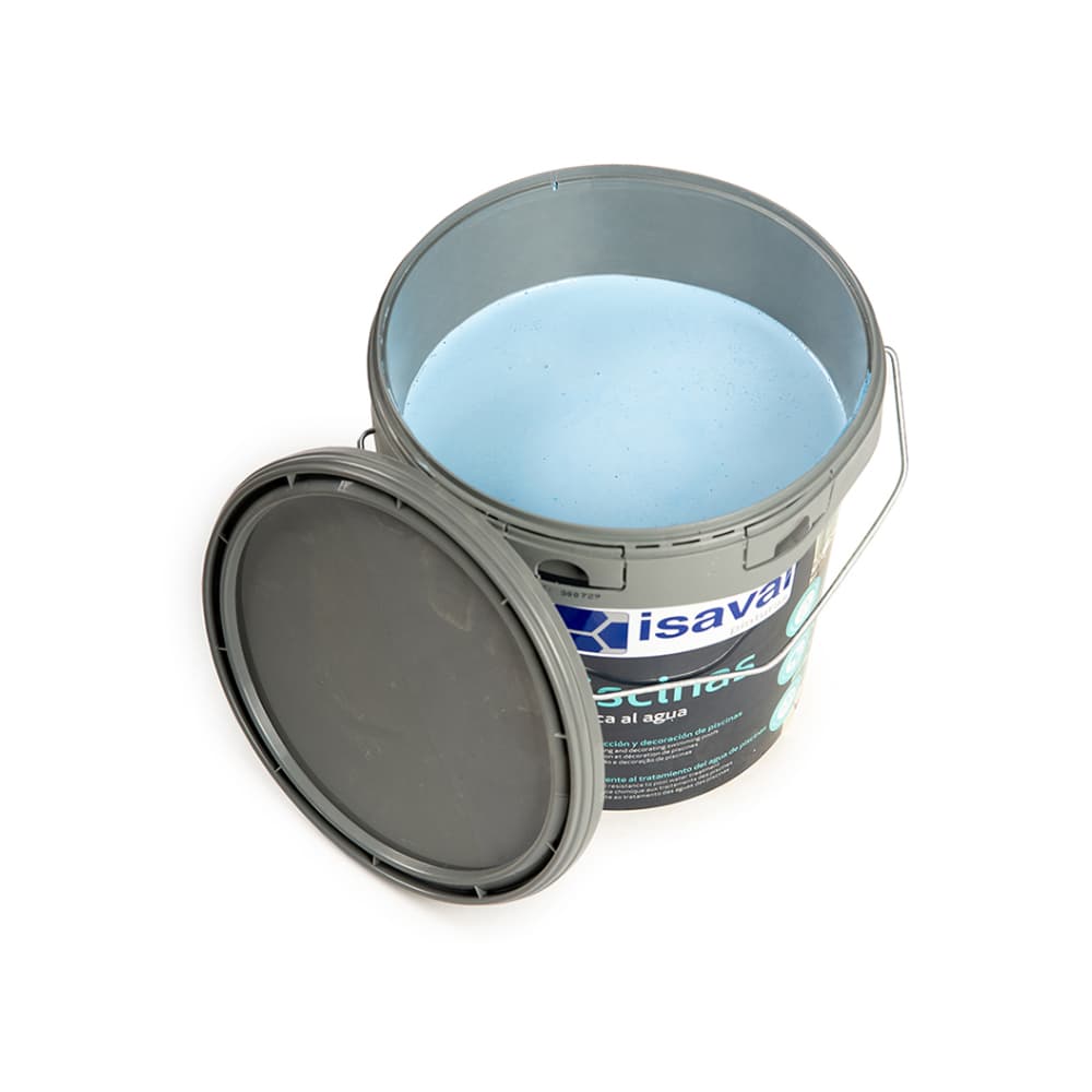 Pintura acrílica al agua para piscinas color azul Isaval (5 kg / 11 lb) - Miniatura 2