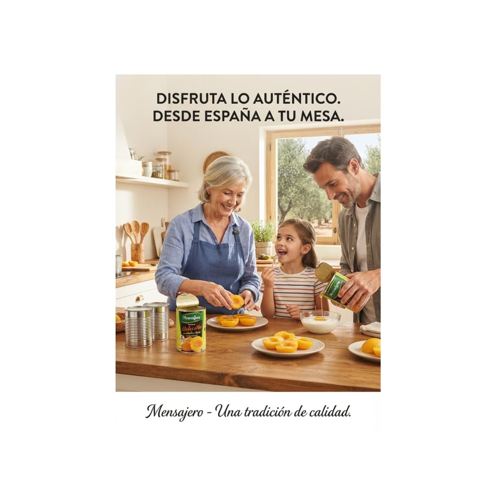 Mitades de melocotón en almíbar ligero Mensajero (840 g / 1.85 lb) - Miniatura 4