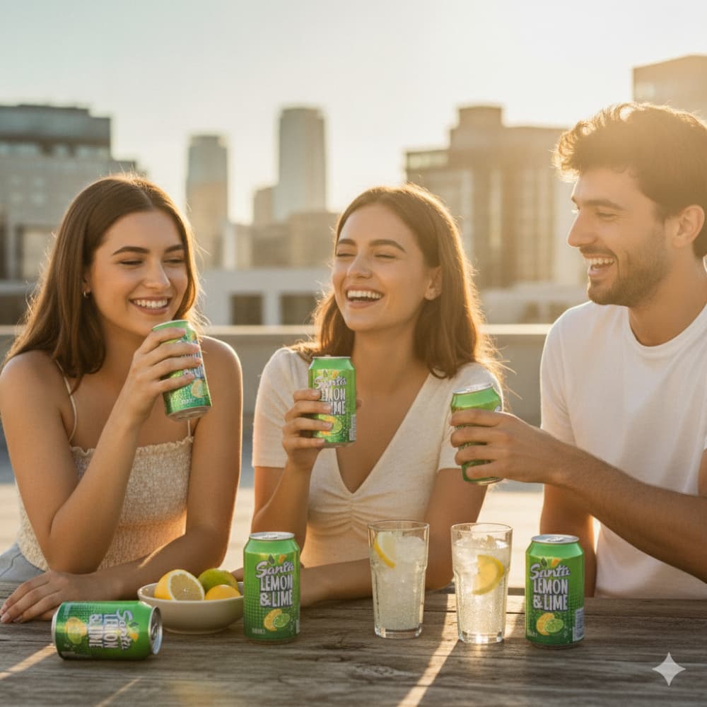 Refresco gaseado de limón y lima Santa (6 x 330 ml) - Miniatura 4