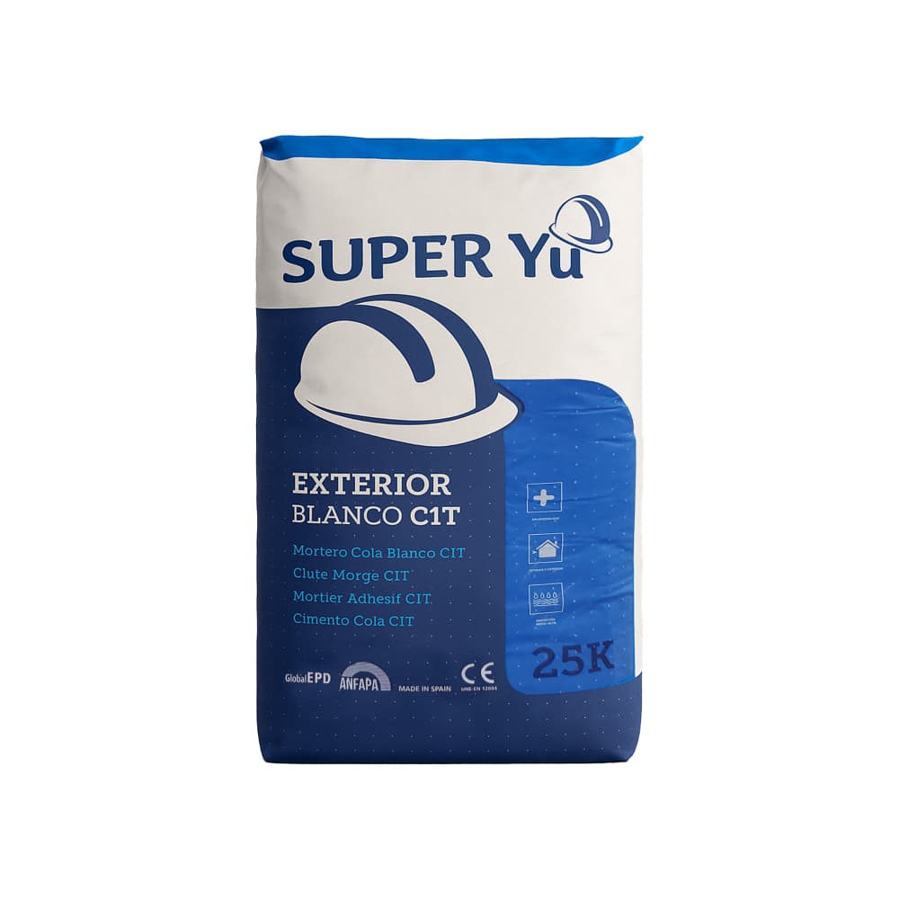 Cemento -Mortero- cola color blanco C1T Super Yu (25 kg / 55.11 lb) - Imagen 1