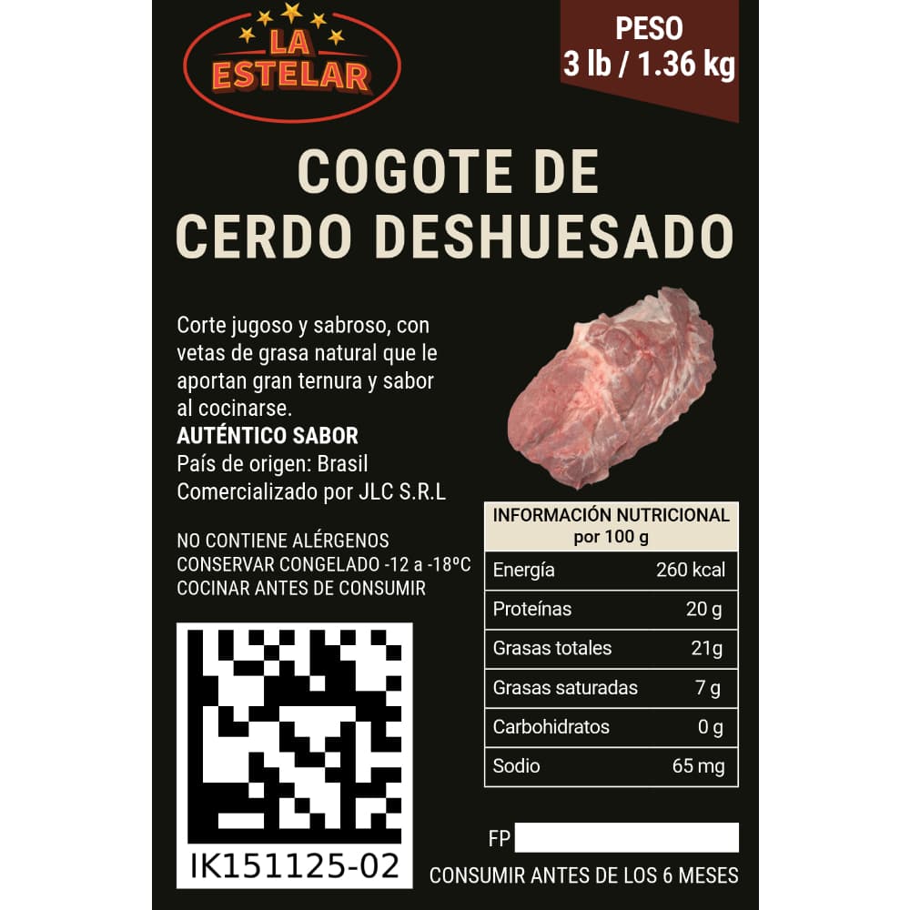 Cogote de cerdo deshuesado La Estelar (1.36 kg / 3 lb) - Miniatura 2
