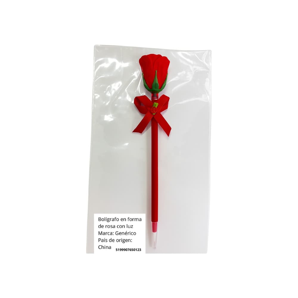 Bolígrafo en forma de rosa con luz Tiara - Miniatura 3