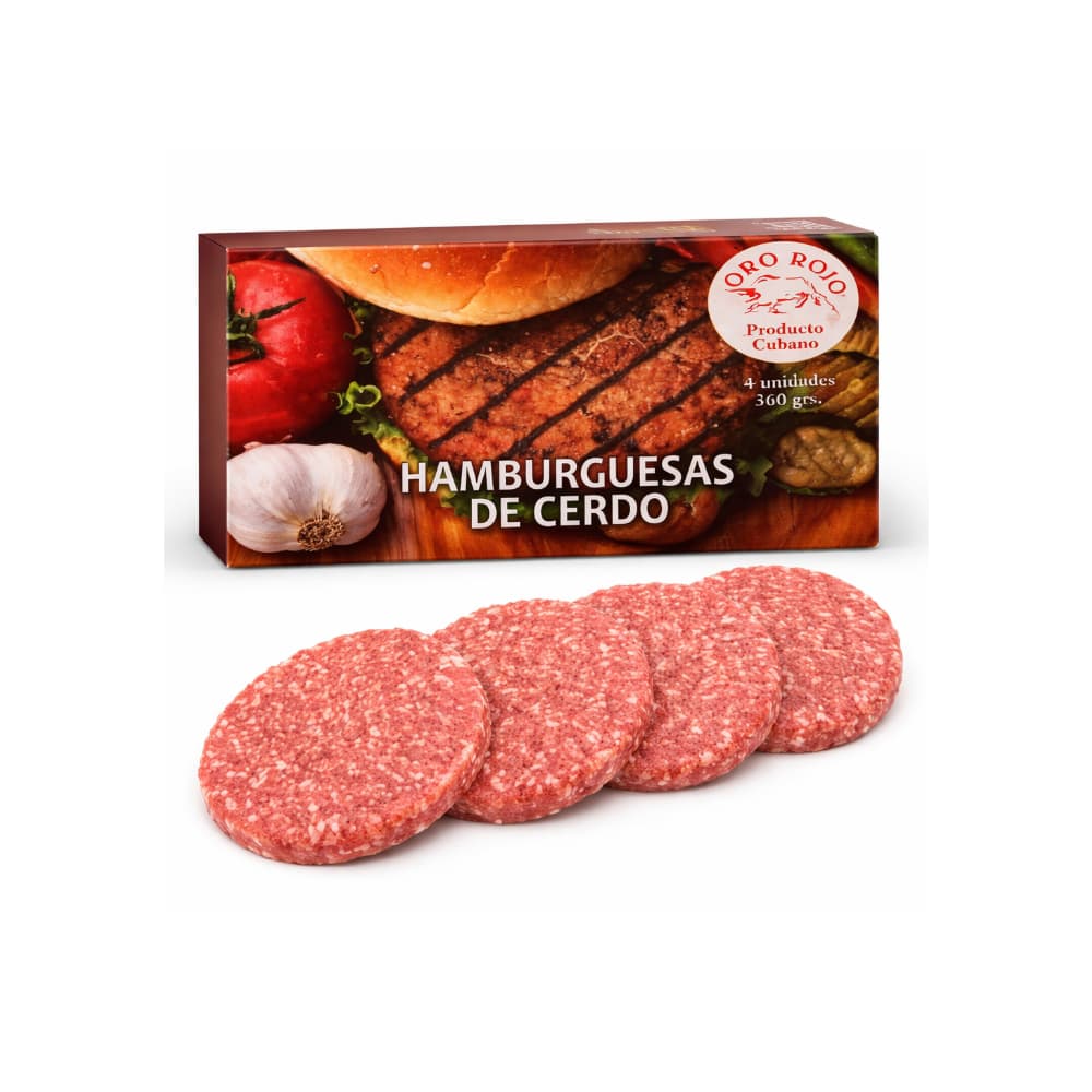 Hamburguesas de cerdo Oro Rojo (4 x 90 g / 3.17 oz) - Miniatura 1