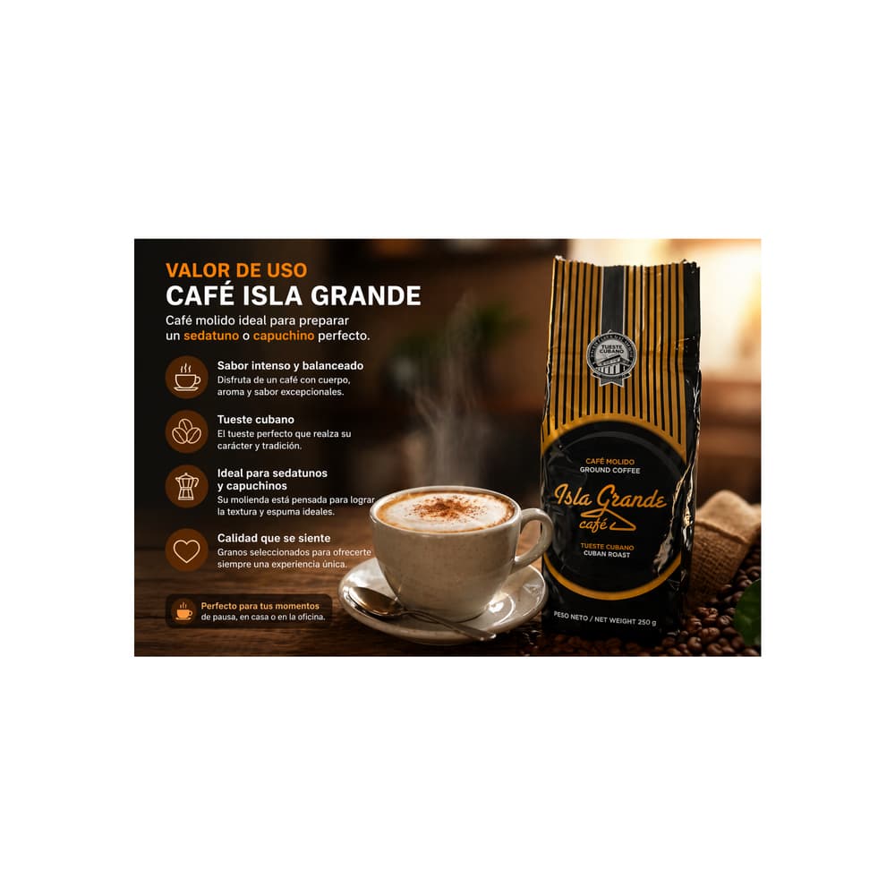 Café tostado y molido Isla Grande (250 g / 8.81 oz) - Miniatura 5