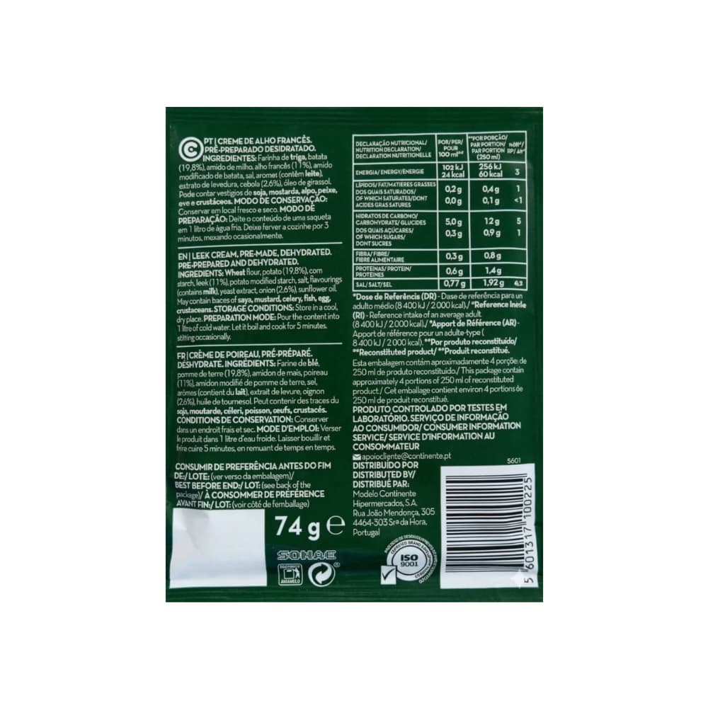 Crema de puerros Continente (74 g / 2.61 oz) - Miniatura 2