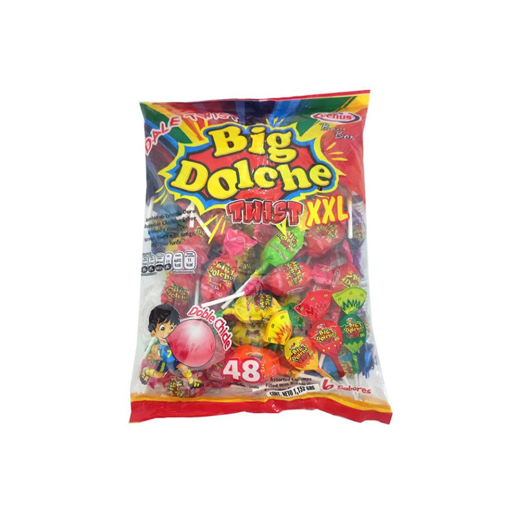 Caramelo con palo doble chicle XXL Confites Venus (1.15 Kg / 2.54 lb) - Imagen 1