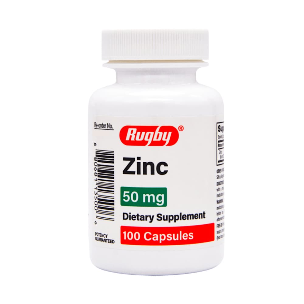 Zinc 50 mg Rugby (100 cápsulas) - Imagen 1
