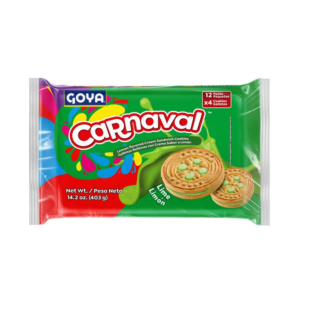 Galletas rellenas con crema sabor a limón Carnaval Goya (403 g / 14.2 oz) - Imagen 1