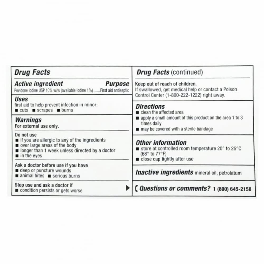 Iodo Povidona. Ungüento antiséptico de primeros auxilios. 10 % Rugby (28.4 g / 1 oz) - Miniatura 4
