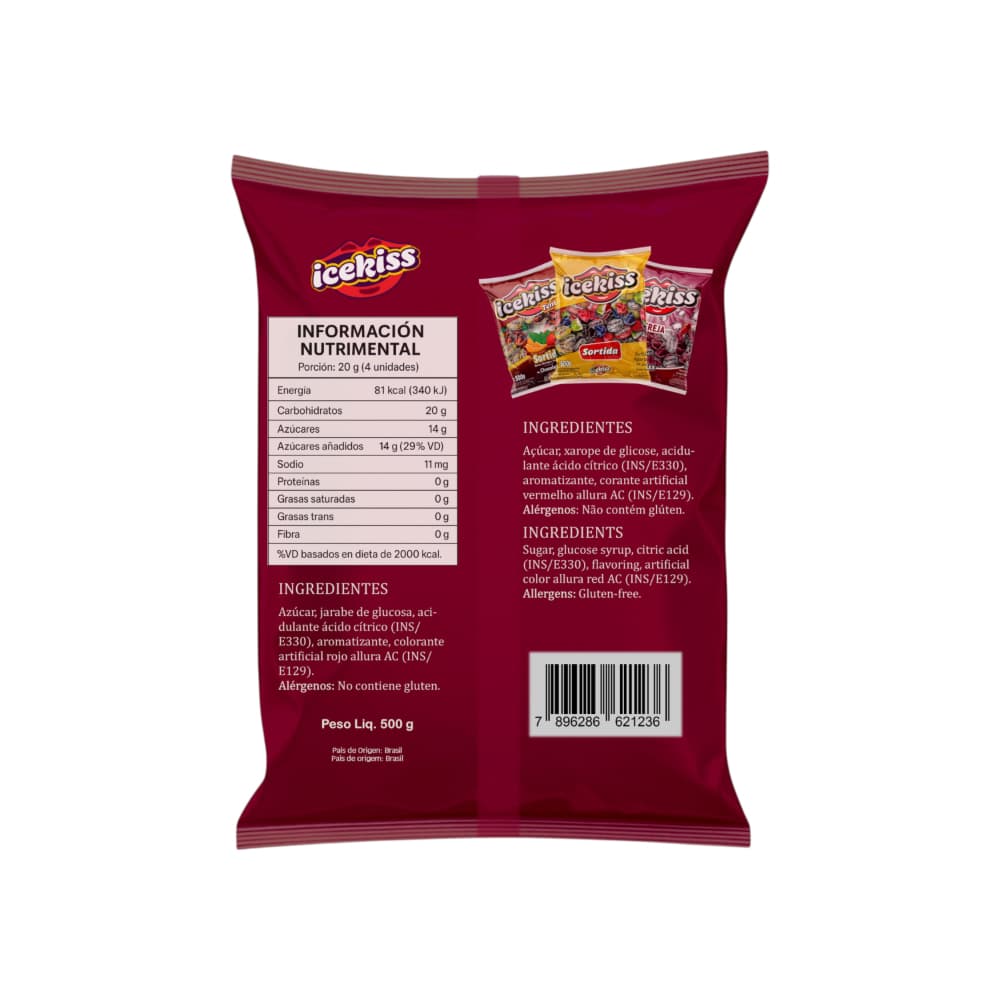 Caramelos duros sabor cereza Icekiss (500 g / 1.1 lb) - Miniatura 2