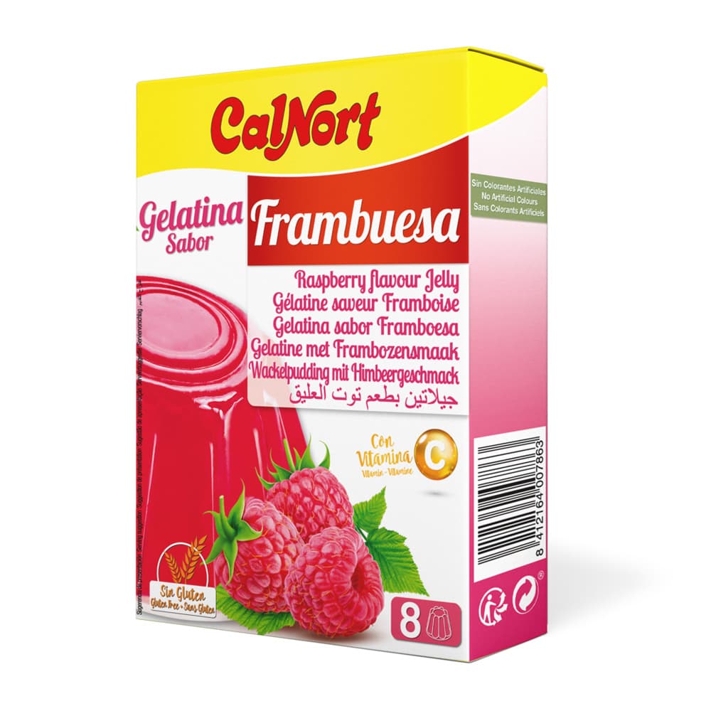 Gelatina sabor frambuesa Calnort (170 g / 6 oz) - Miniatura 4