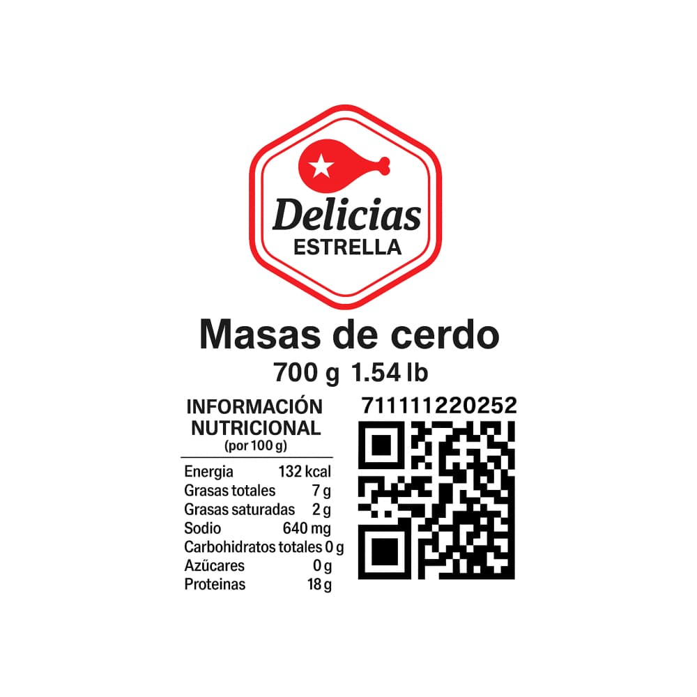 Masas de cerdo Delicias Estrella (700 g / 1.54 lb) - Miniatura 3