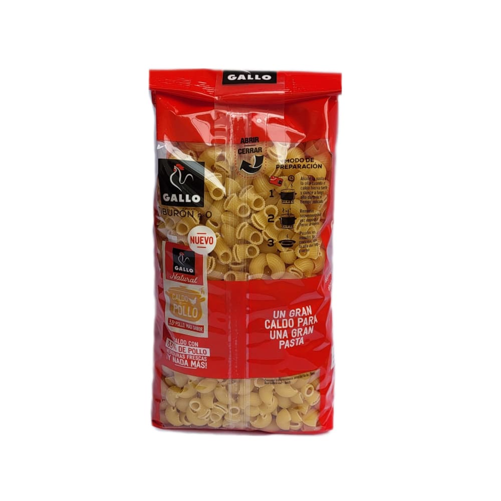Pasta coditos tiburón no. 0 Gallo (450 g / 15.87 oz) - Miniatura 3