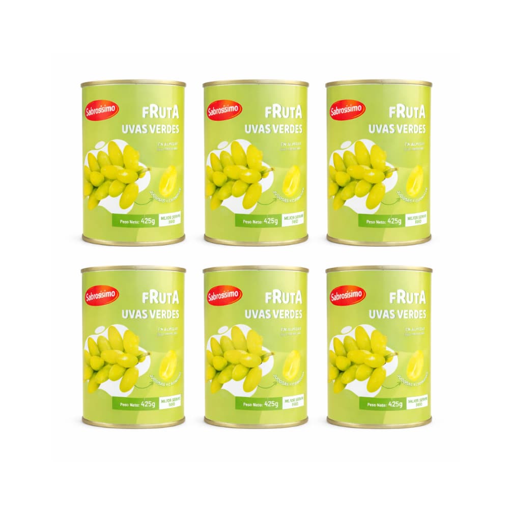 Combo Uvas verdes en almíbar Sabrosísimo (6 x 425 g / 14.99 oz) - Miniatura 1