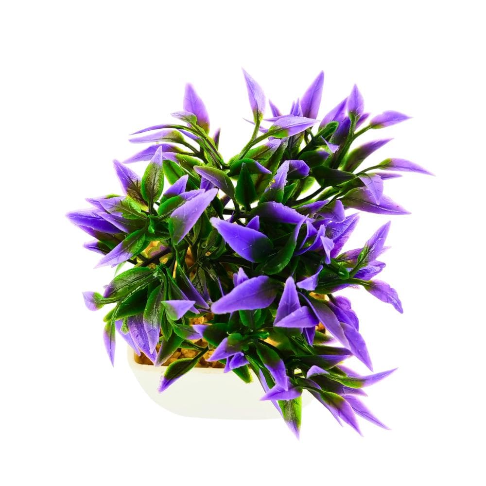 Maceta con plantas artificial verde y violeta Tiara - Miniatura 4