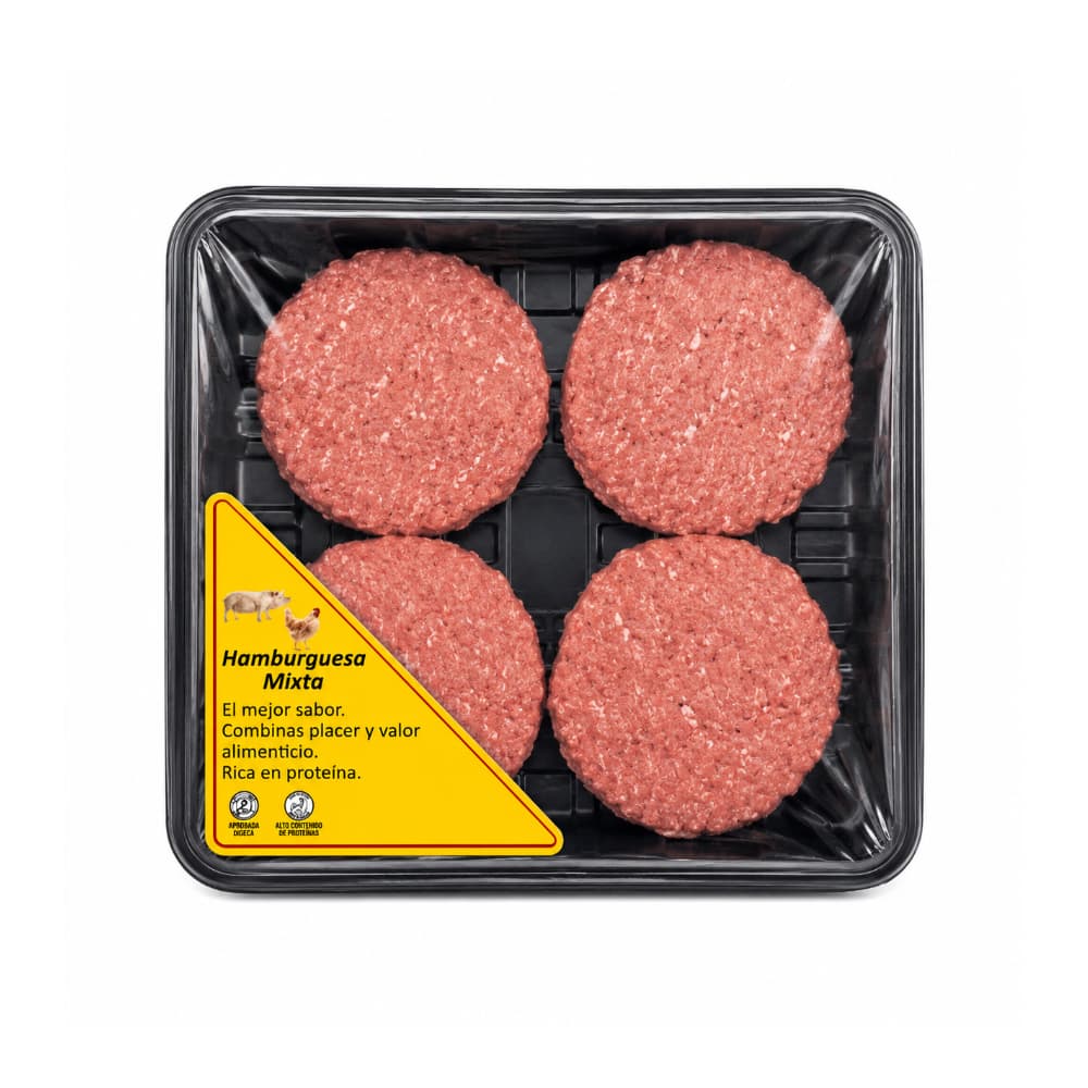 Hamburguesa mixta de cerdo y pollo La Masa (4 x 90 g / 3.17 oz) - Miniatura 1