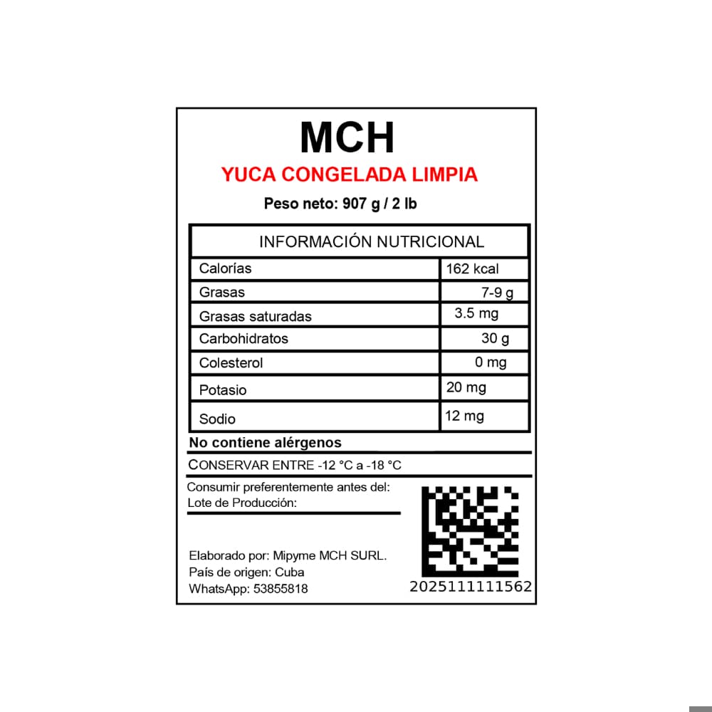 Yuca congelada MCH (907 g / 2 lb) - Miniatura 3