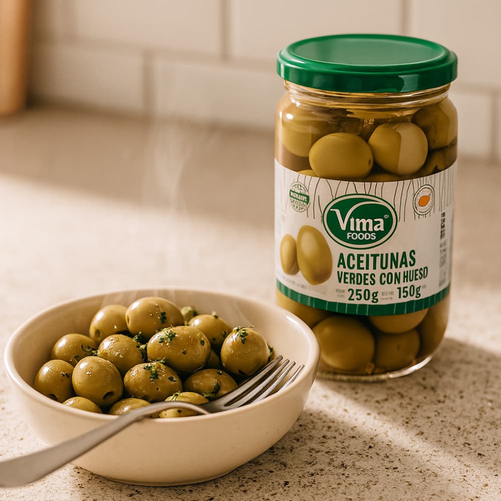 Aceitunas verdes con hueso Vima Foods (290 g / 10.23 oz) - Miniatura 4