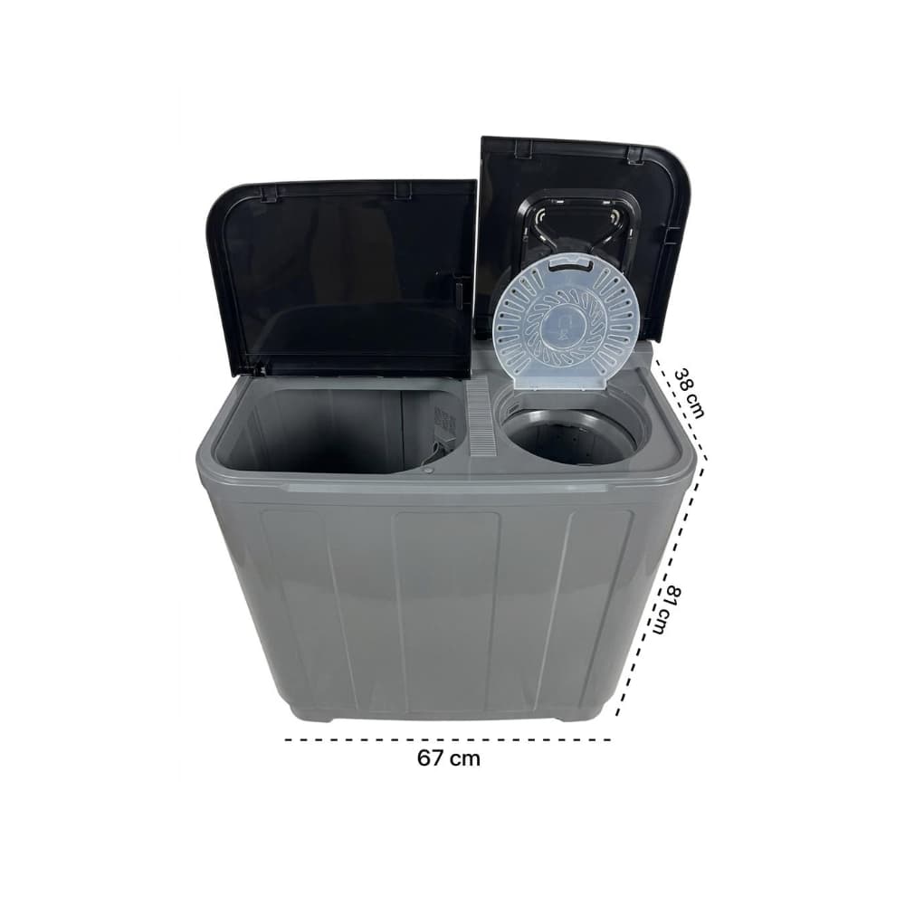 Lavadora semiautomática de doble tina 7 kg color gris Milexus ML-WM-7KGS - Miniatura 2