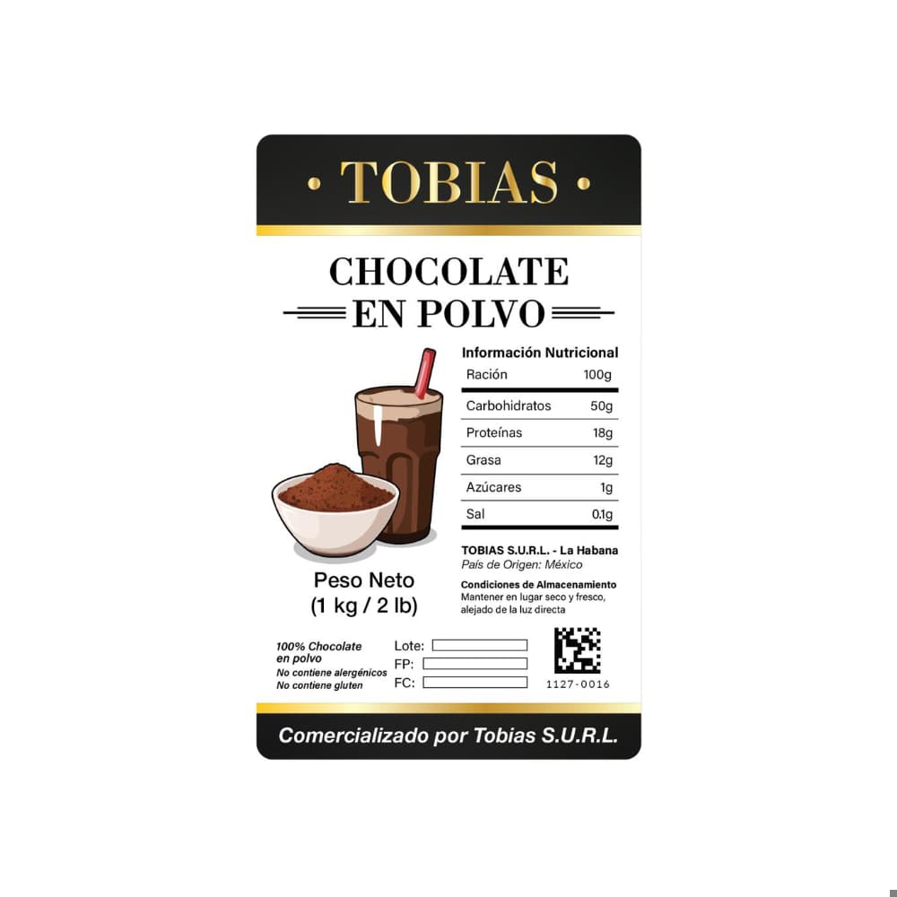 Chocolate en polvo Tobías (454 g / 1 lb) - Miniatura 3