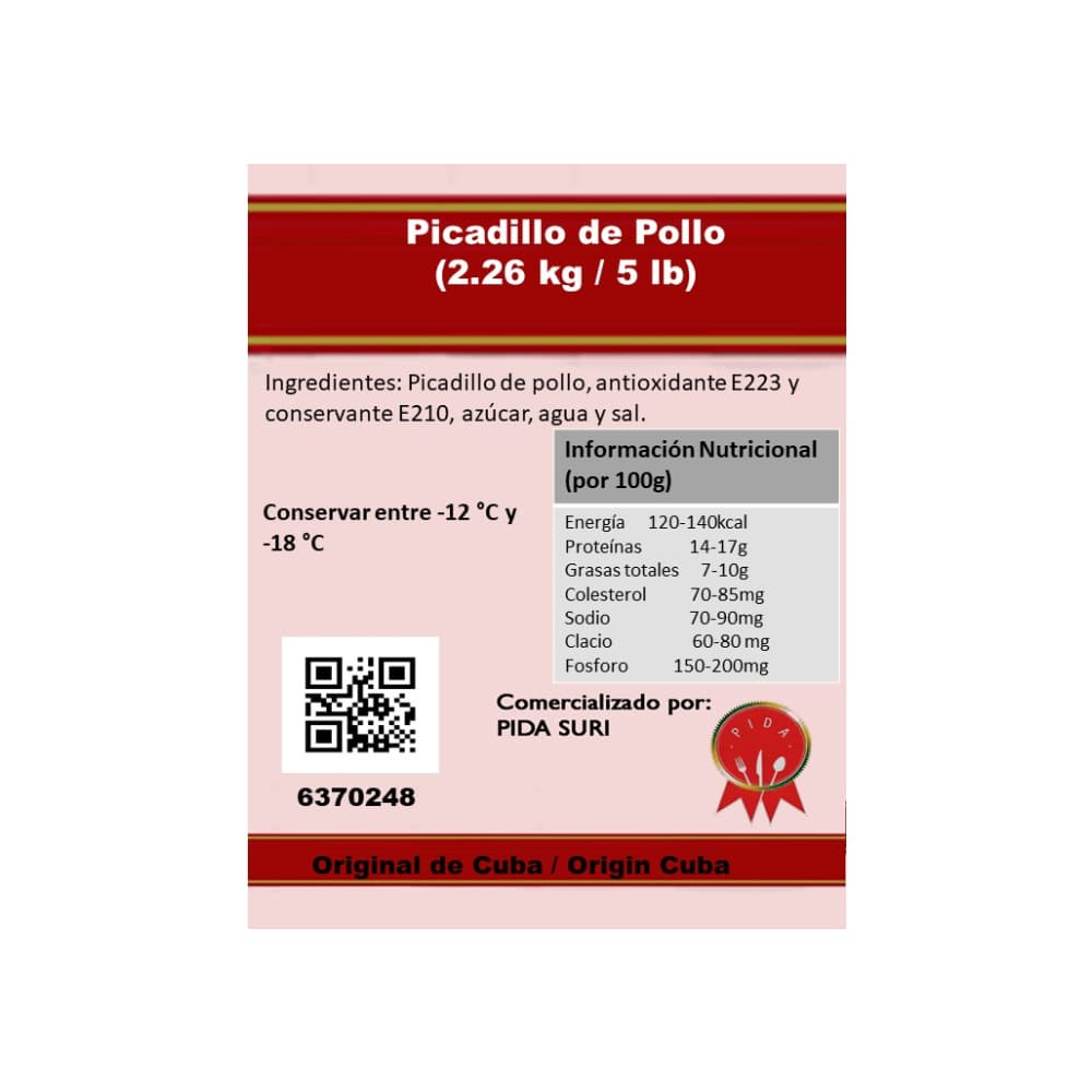 Picadillo de pollo Pida (2.26 kg / 5 lb) - Miniatura 3