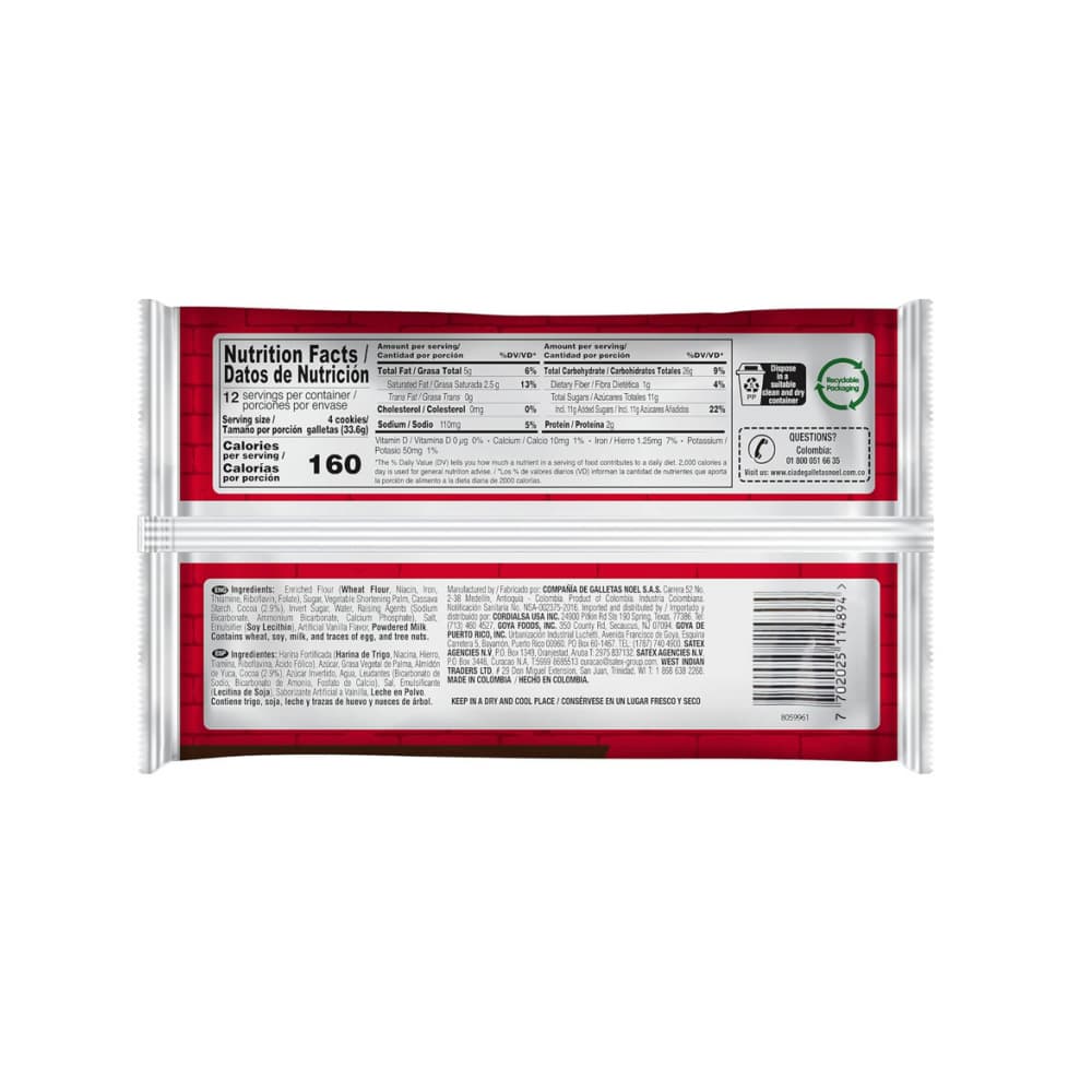 Galletas dulces de chocolate rellenas con crema sabor a vainilla Festival (403 g / 14.22 oz) - Miniatura 4