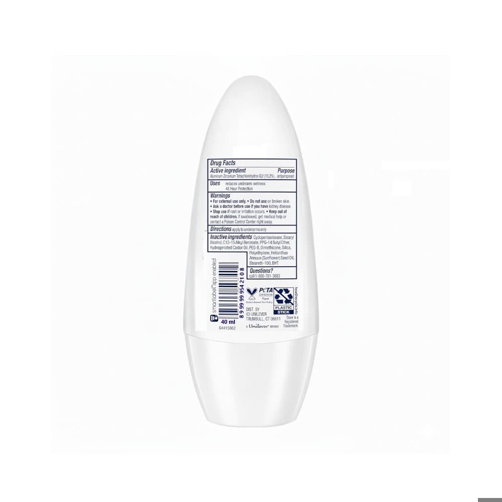 Desodorante antitranspirante roll-on para pieles sensibles Dove (40 ml) - Miniatura 2