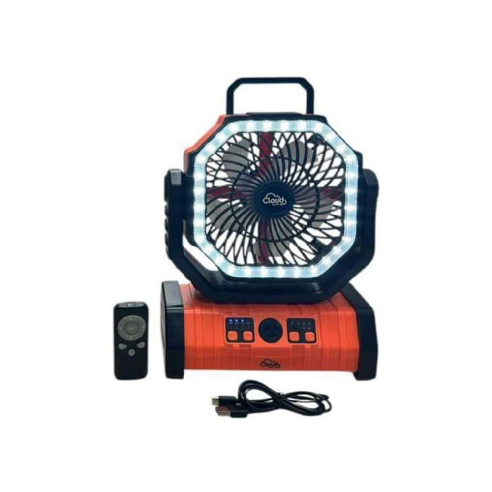 Ventilador recargable con luz LED color naranja Cloud F6 CEPFWS-B - Miniatura 1