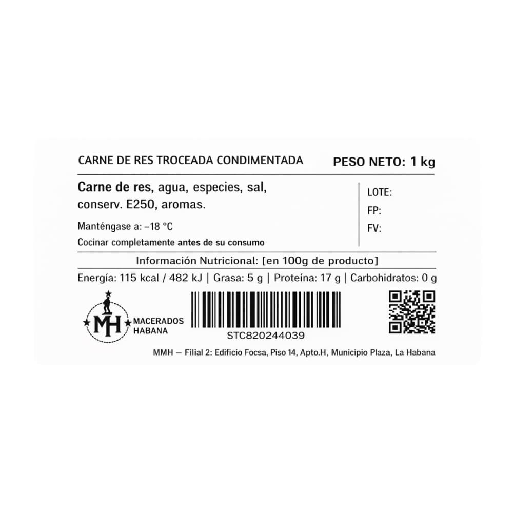 Carne de res troceada condimentada Macerados Habana (1 kg / 2.2 lb) - Miniatura 3