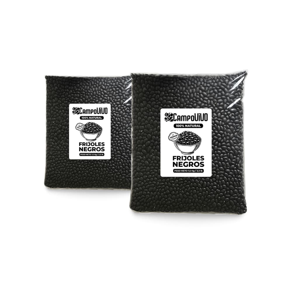 Frijoles negros Campo Vivo (2 x 1.5 kg / 3.3 lb) - Imagen 1