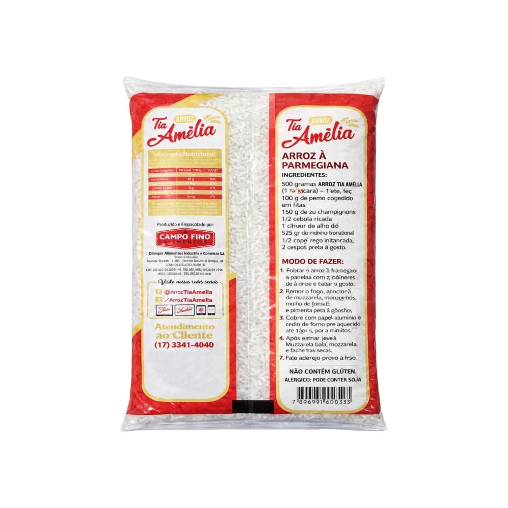 Arroz blanco de grano largo fino Tia Amélia (5 kg / 11 lb) - Miniatura 2