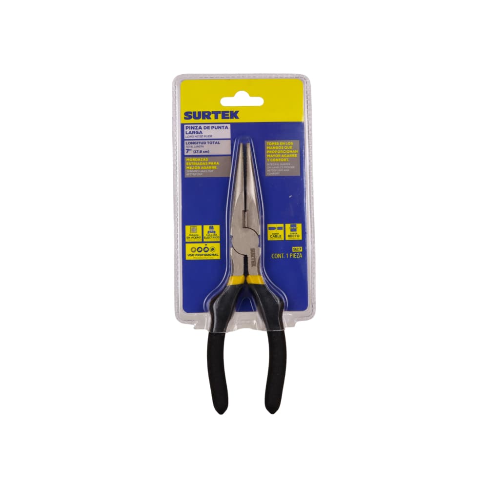 Pinza profesional para electricista de punta larga de 7" Surtek 927 - Miniatura 3