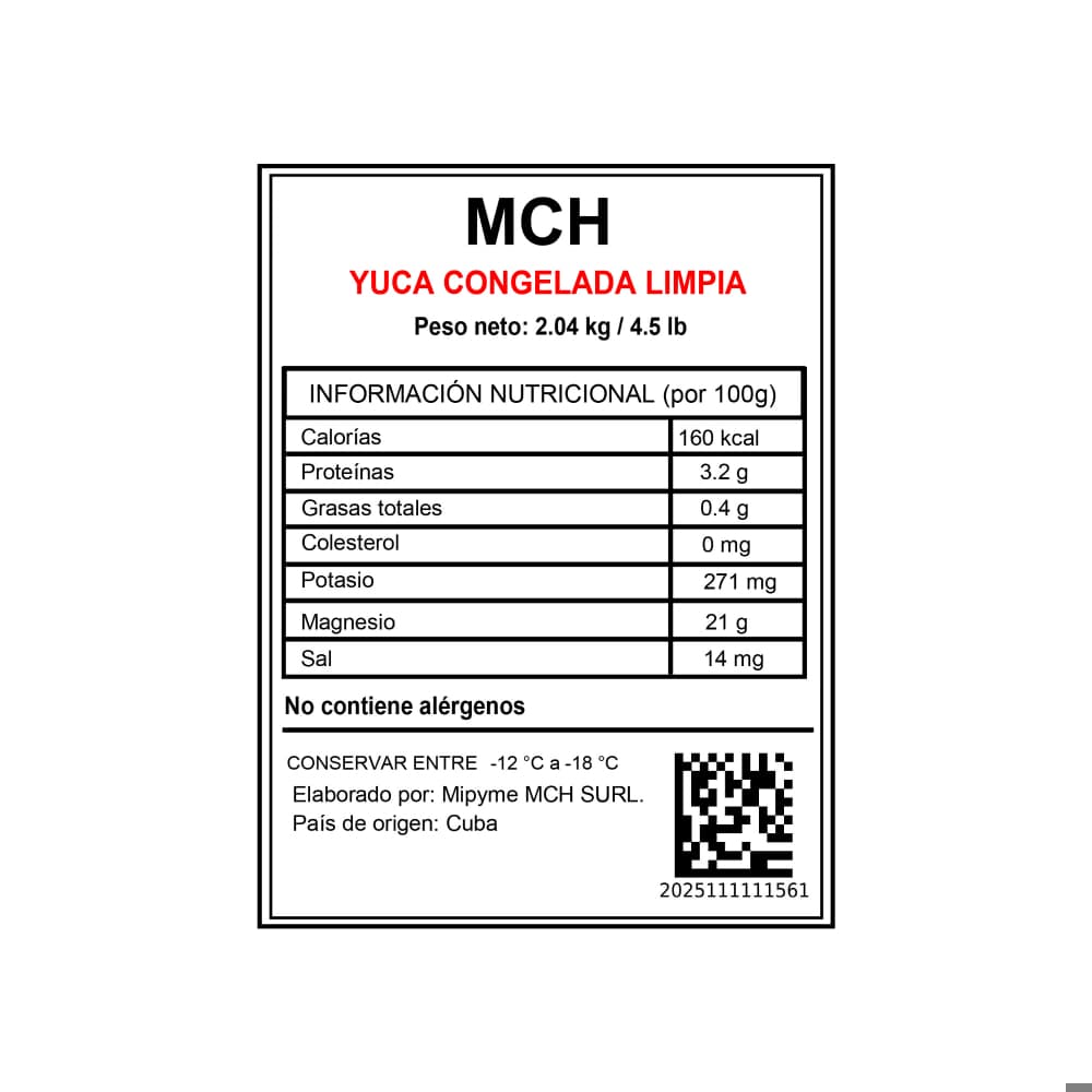 Yuca congelada MCH (2.04 kg / 4.5 lb) - Miniatura 4